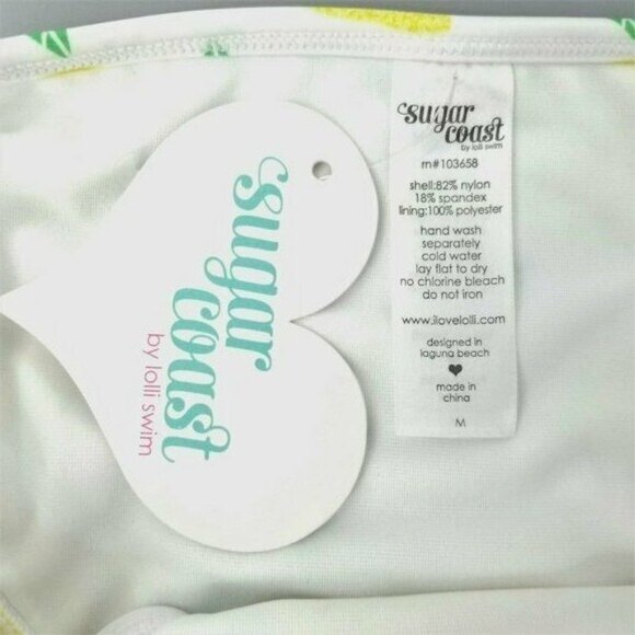 Sugar Coast 2 Pc Bikini Swimsuit Lolli Swim Top Bottom Sz M Lemon Ruffle Yellow - Picture 8 of 8